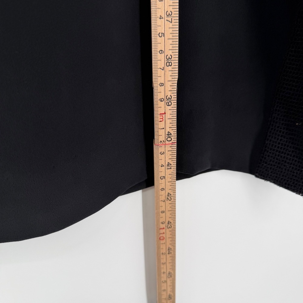 L'AGENCE Renee Dress Black Silk Mesh Long Sleeve Shift Midi Round Neck 10 - Picture 16 of 16